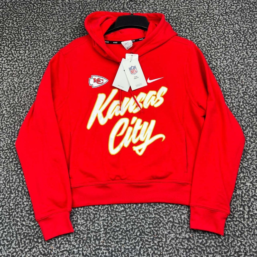 Nike Kansas City Chiefs Dri-FIT Hoodie Women Medium Red Pullover Long Sleeve New